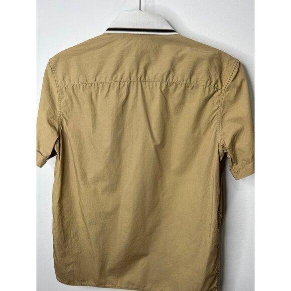 Helmut Lang Logo-Print Cotton Button-Up Shirt Beige Men’s XS $444 - Picture 5 of 6